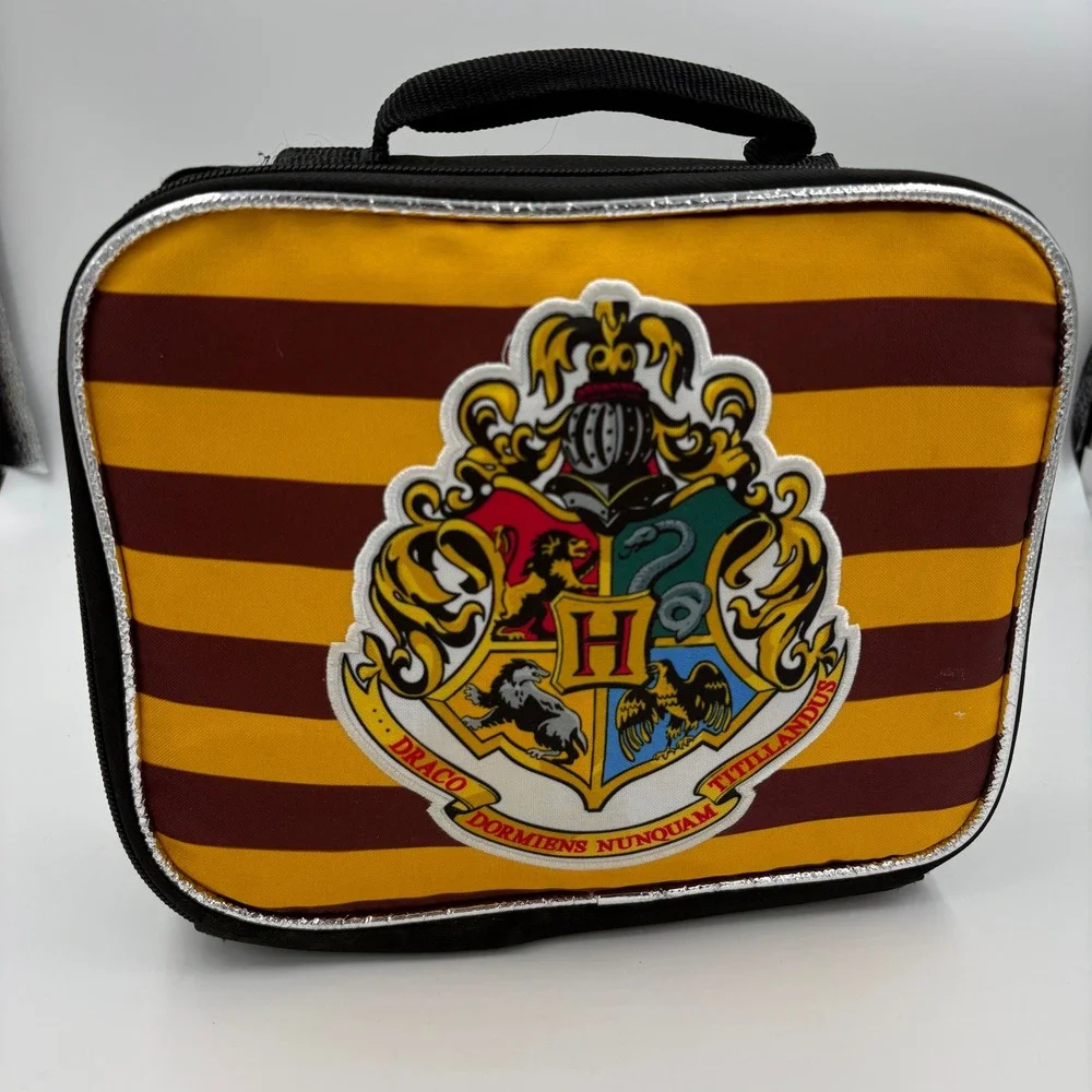 Harry Potter Lunch Box Bag Kids Hogwarts Crest Striped